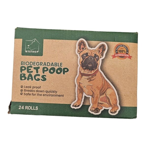 ATIFBOP Biodegradable Pet Poop Bags 24 Rolls Count - Picture 1 of 6